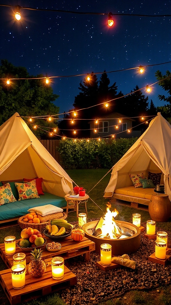 Backyard Glamp-Out Bash for moms and kids