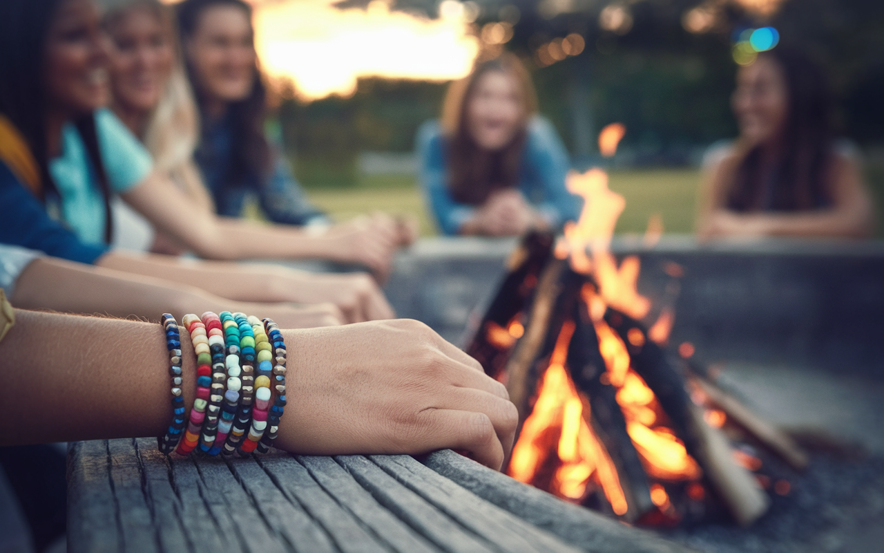 Beaded Friendship Bracelets Made by the Bonfire