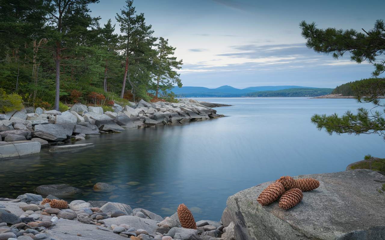 Pine cone Bay in Maine