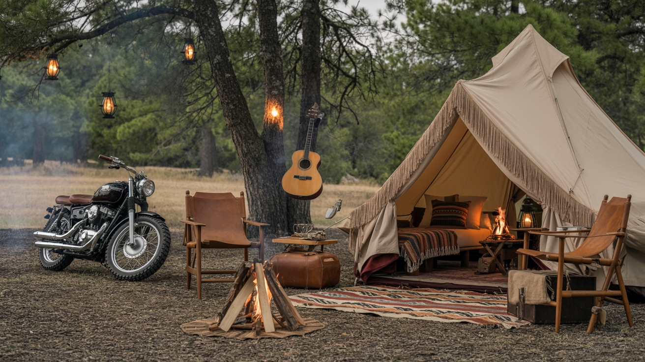 Moto Boho Camping Vibes: How to Add Fringe, Leather & Edge to Your Campsite