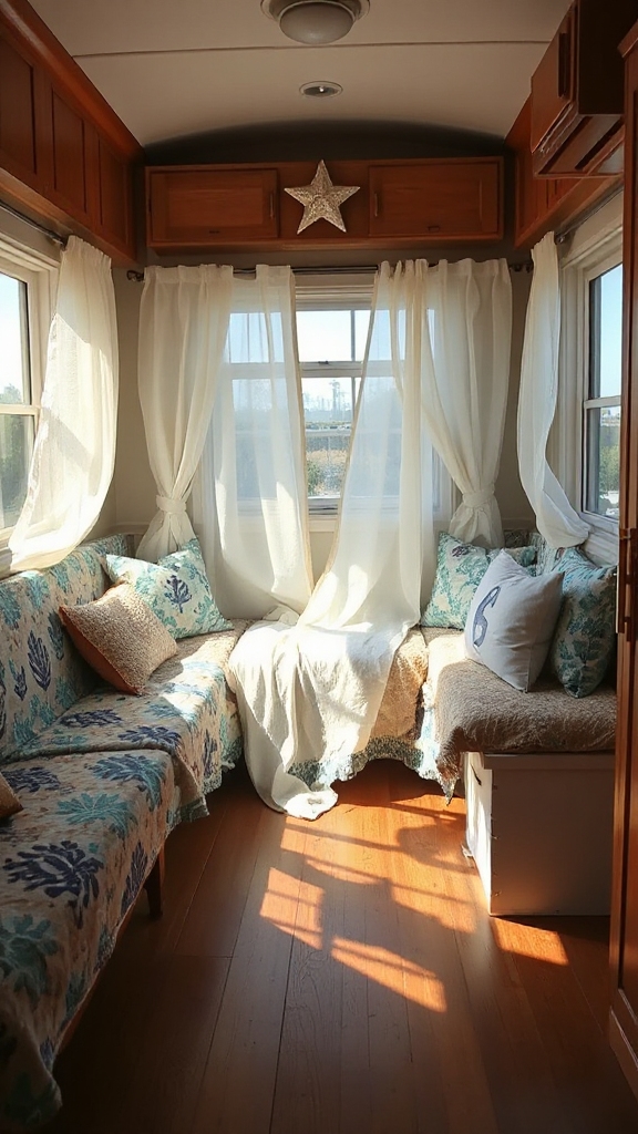 coastal inspired camper textiles