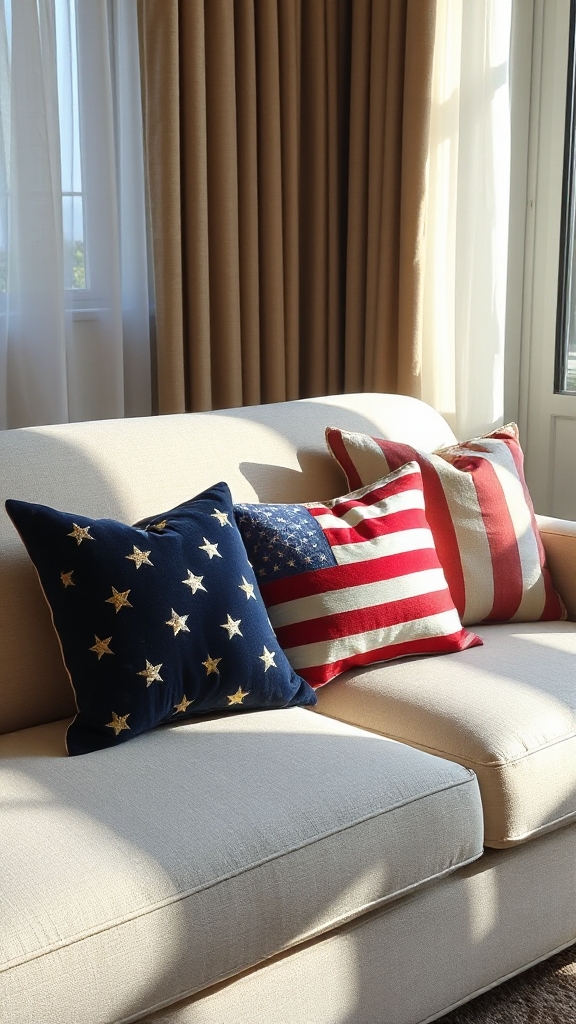 elegant patriotic throw pillows