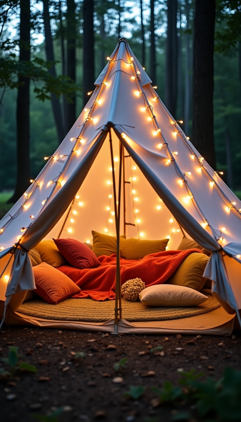 fairy lights tent decor