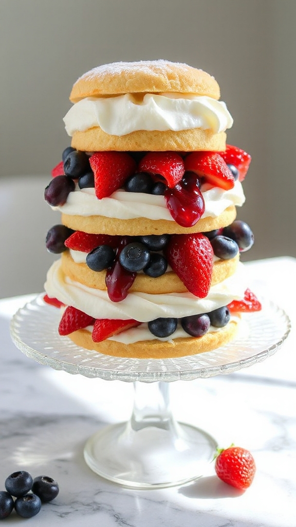 festive layered berry shortcake