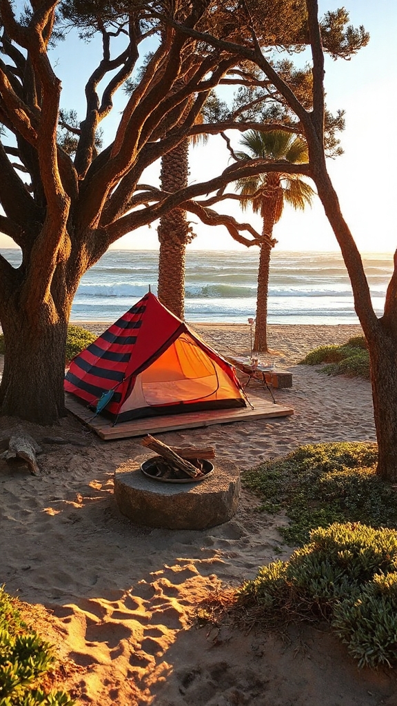 idyllic beach camping experience