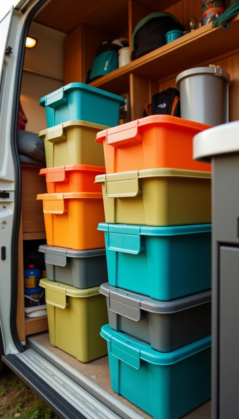 lockable stackable storage bins