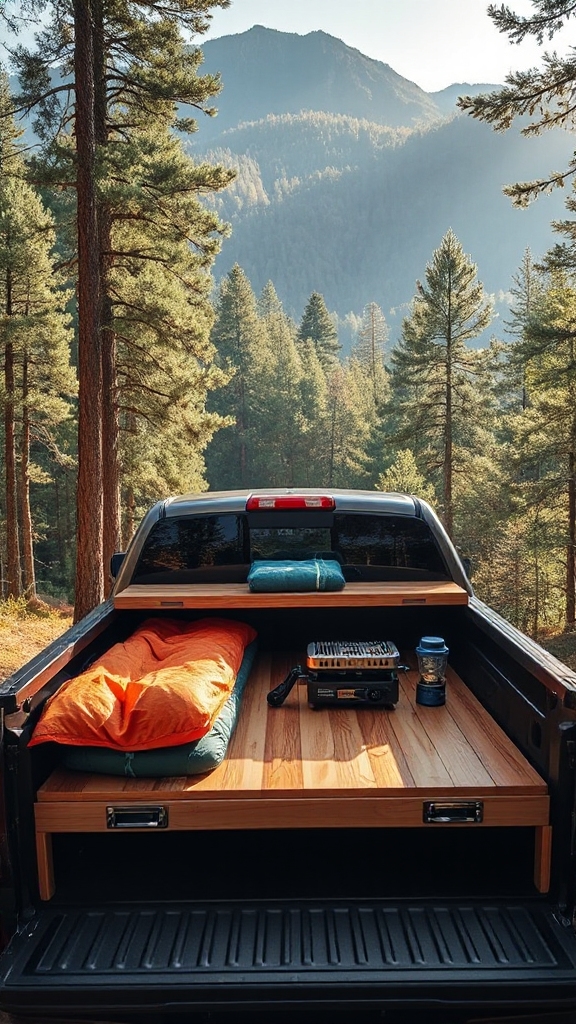 organized camping gear storage