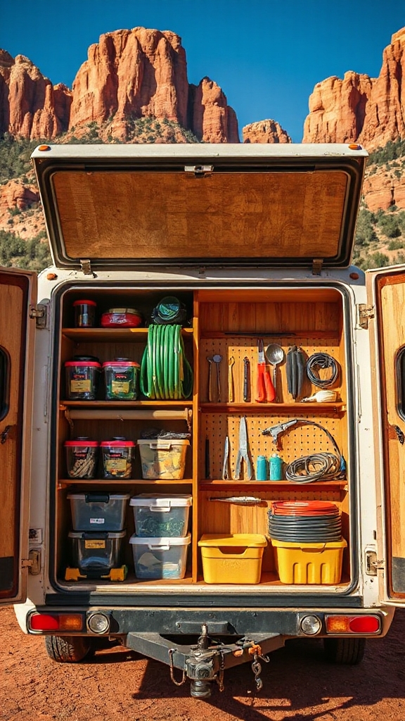 organized detachable parts storage