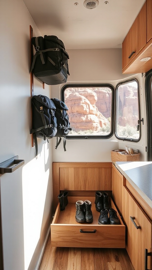 organized minimalist hiking storage