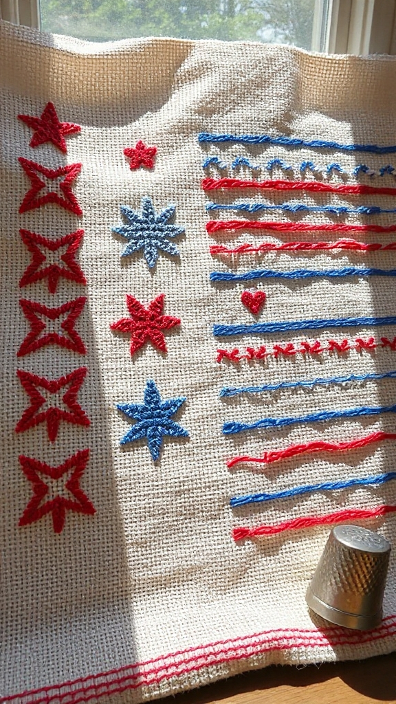 patriotic cross stitch decorations
