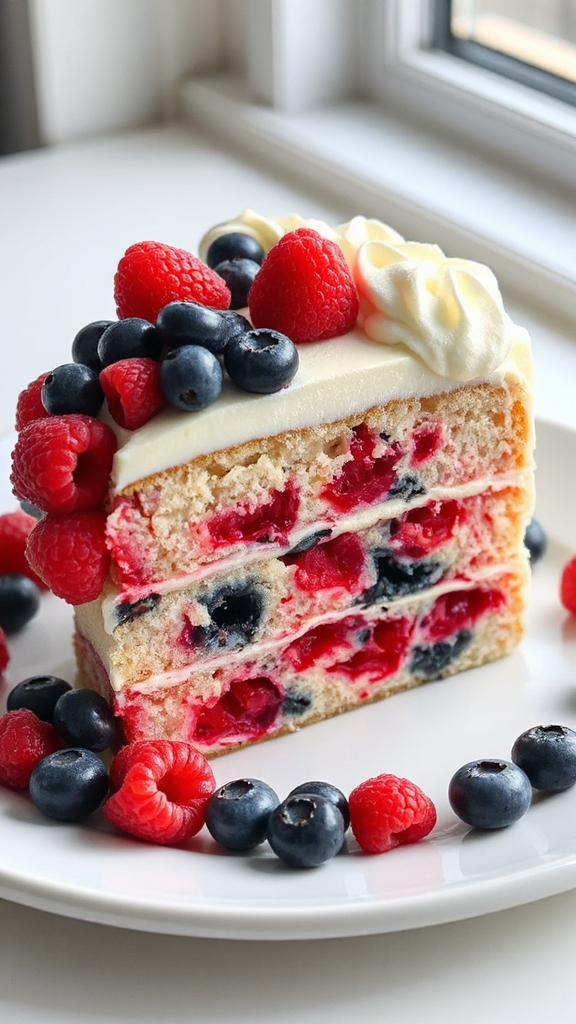 patriotic dessert with berries