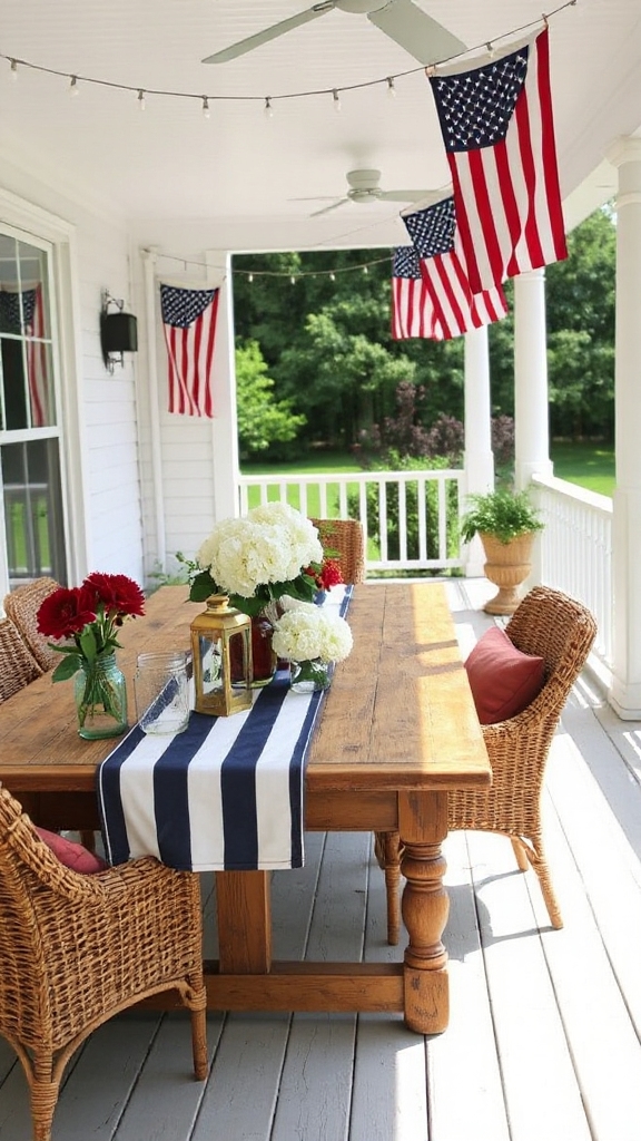 patriotic outdoor dining decor