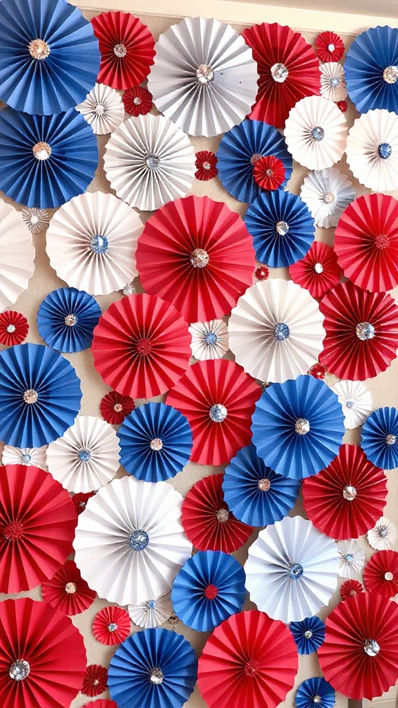 patriotic paper fan backdrop