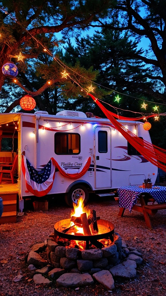patriotic rv independence display