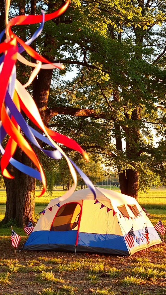 patriotic wind decor installation