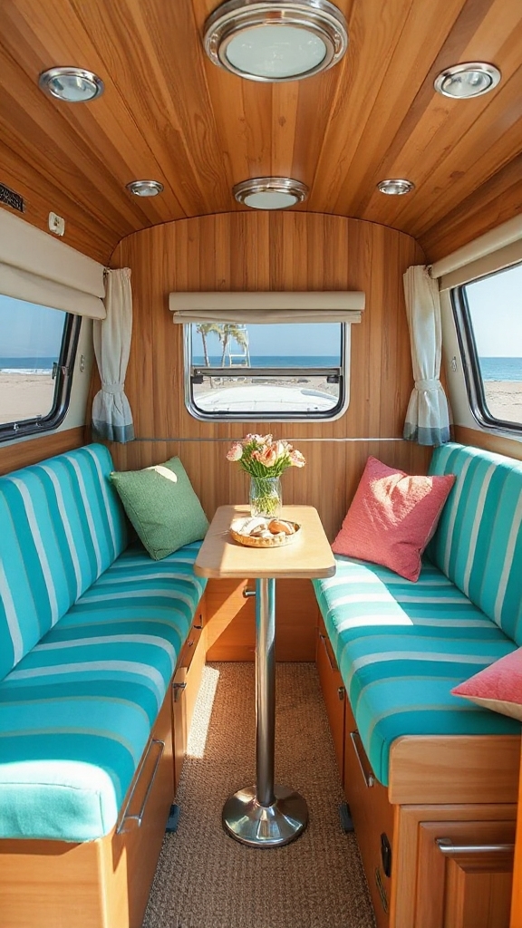 retro coastal upholstery charm