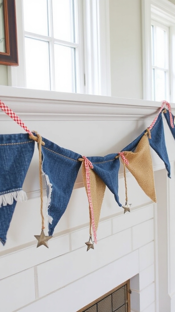 rustic denim burlap garland
