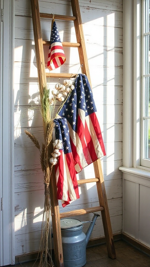 rustic patriotic flag display