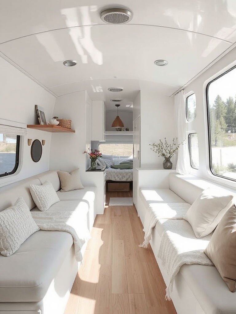 airy all white camper retreat