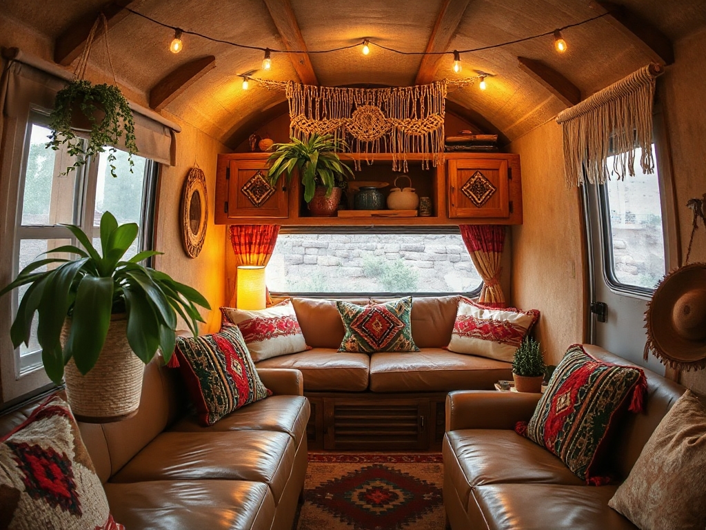 boho chic camper interior inspiration