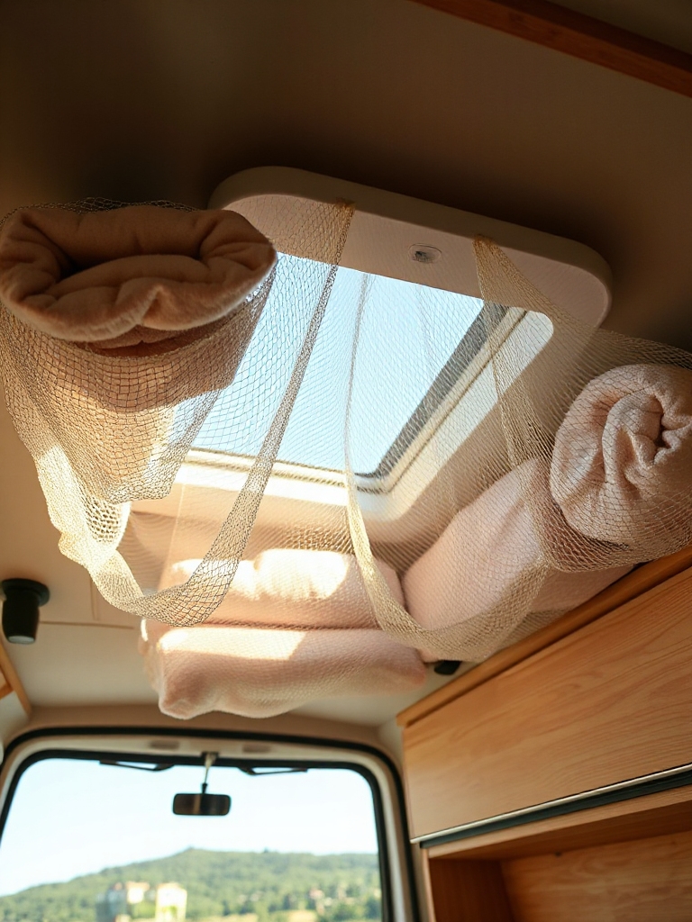 ceiling nets for efficient storage