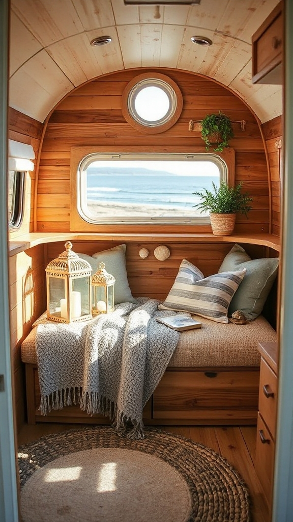 coastal retreat with driftwood