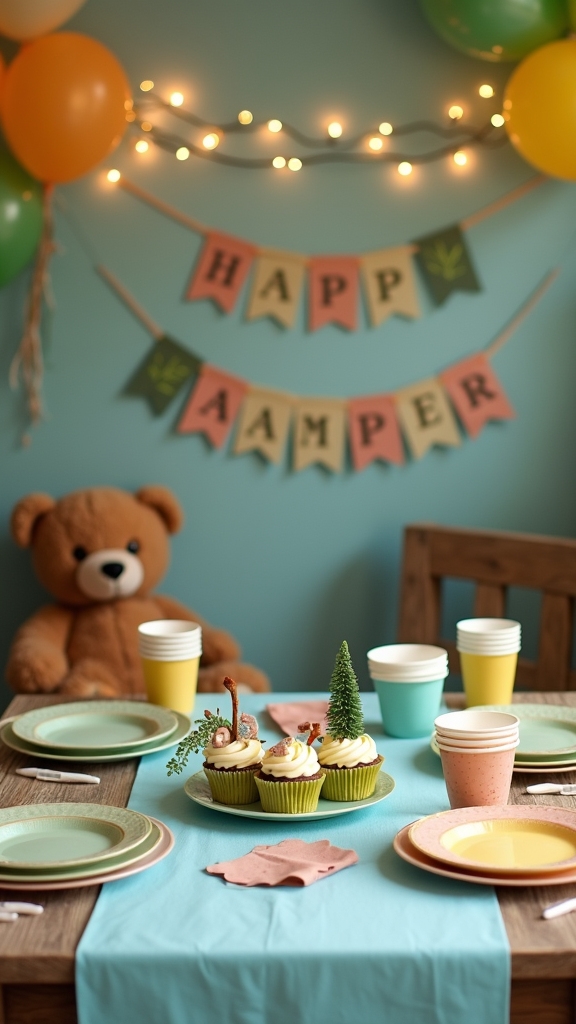 colorful lumberjack birthday decor