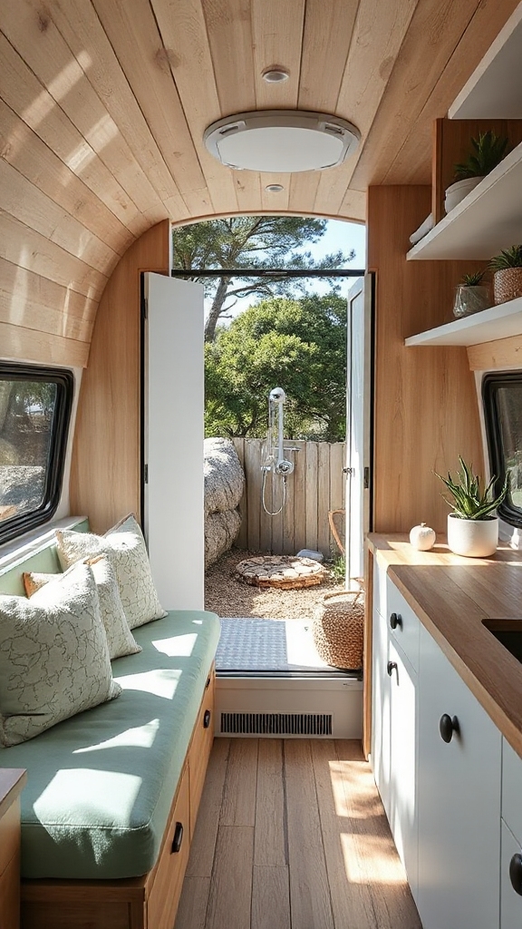 convenient retractable outdoor shower