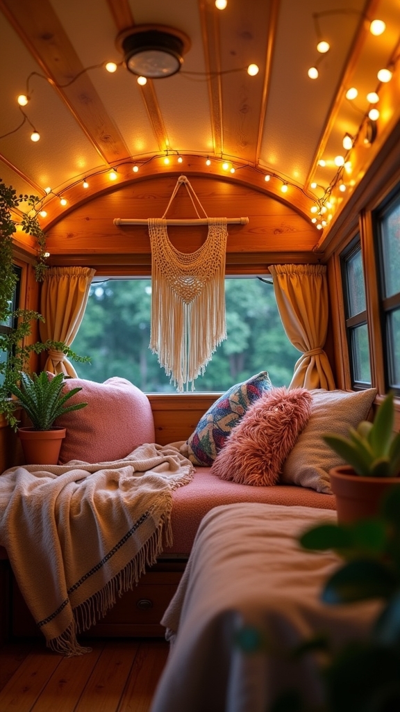 cozy ambiance with string lights