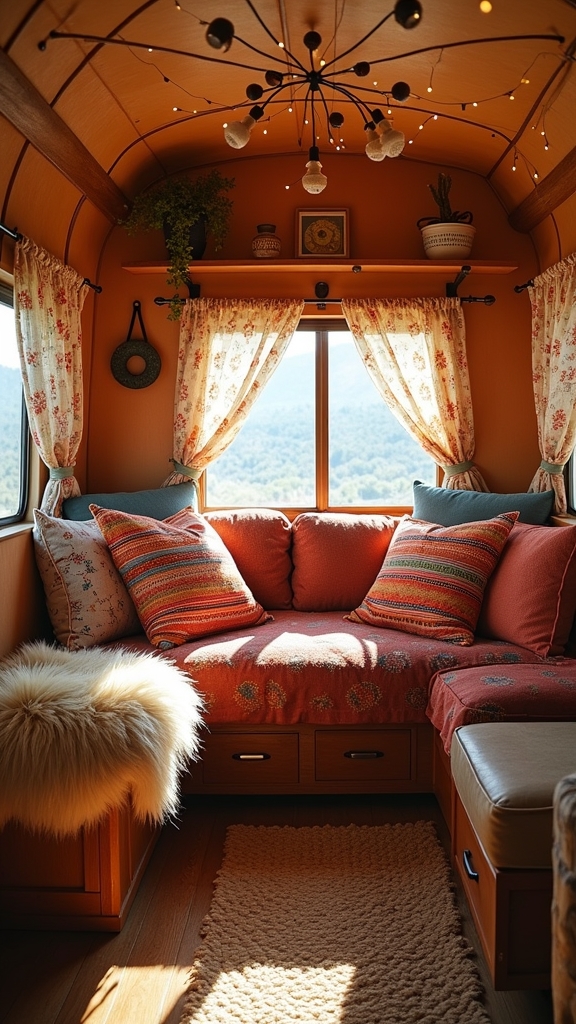 cozy boho cushion arrangement