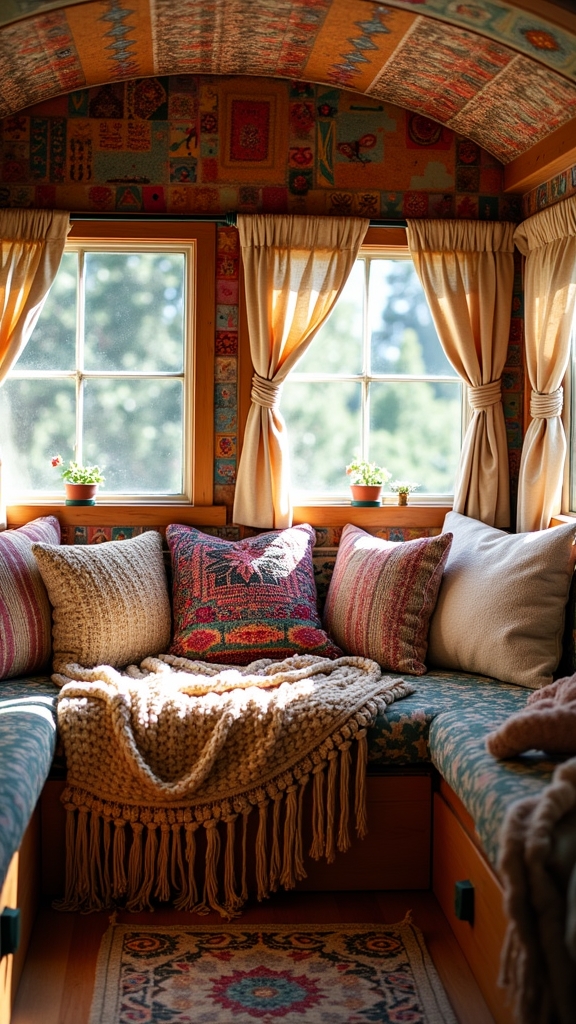 cozy boho reading nook