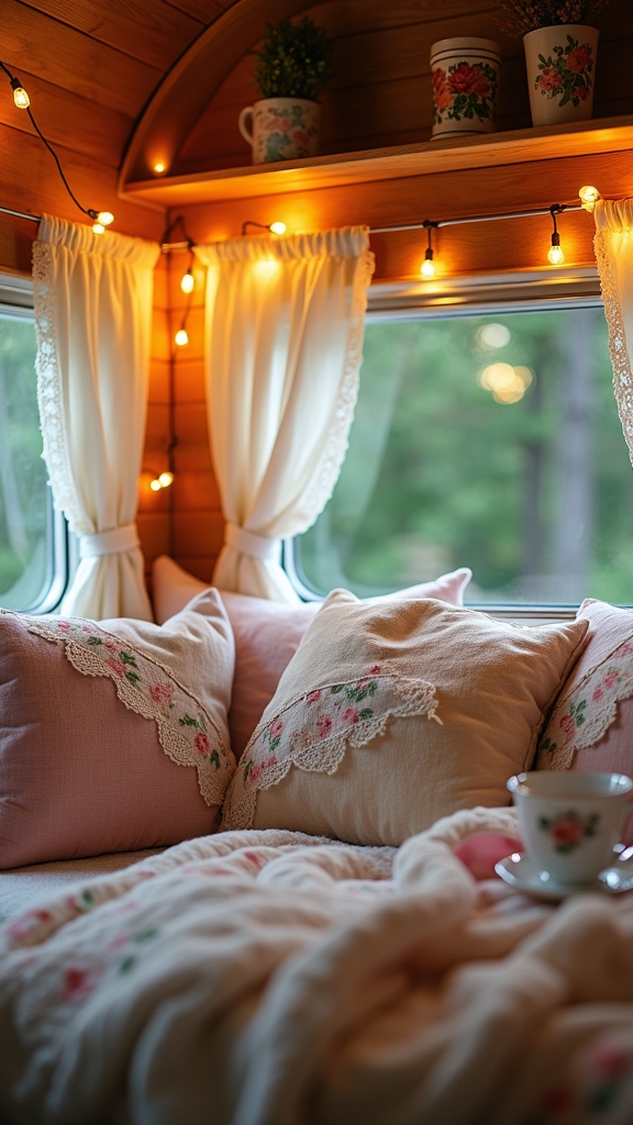 cozy string lights ambiance