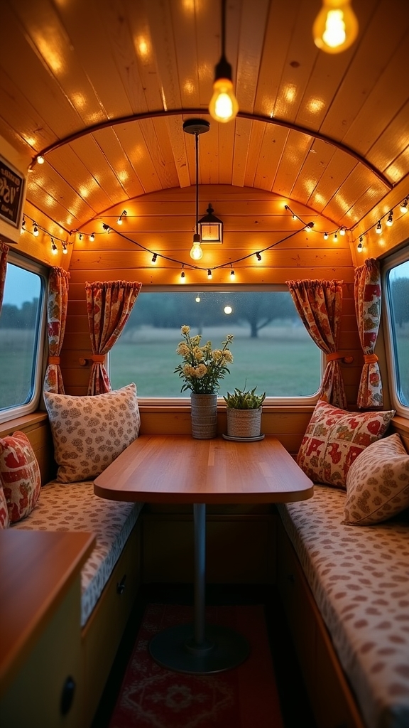 cozy vintage string lights