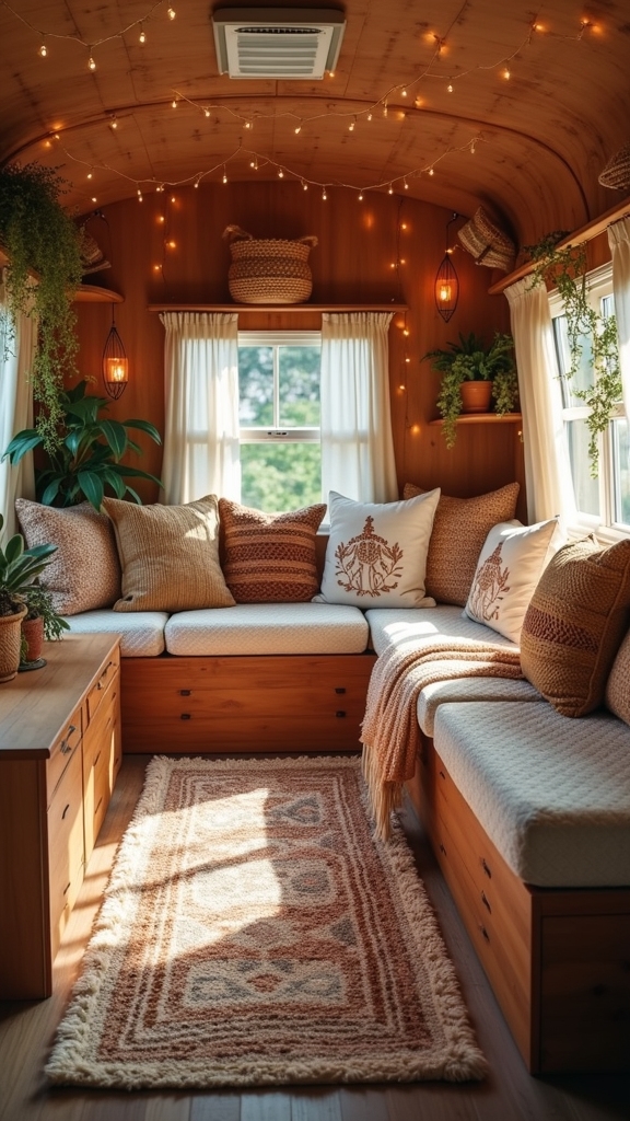 earthy warm boho camper
