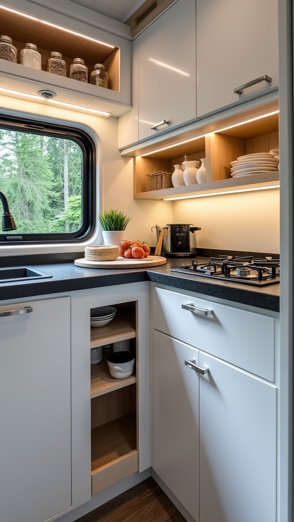 efficient small kitchen storage