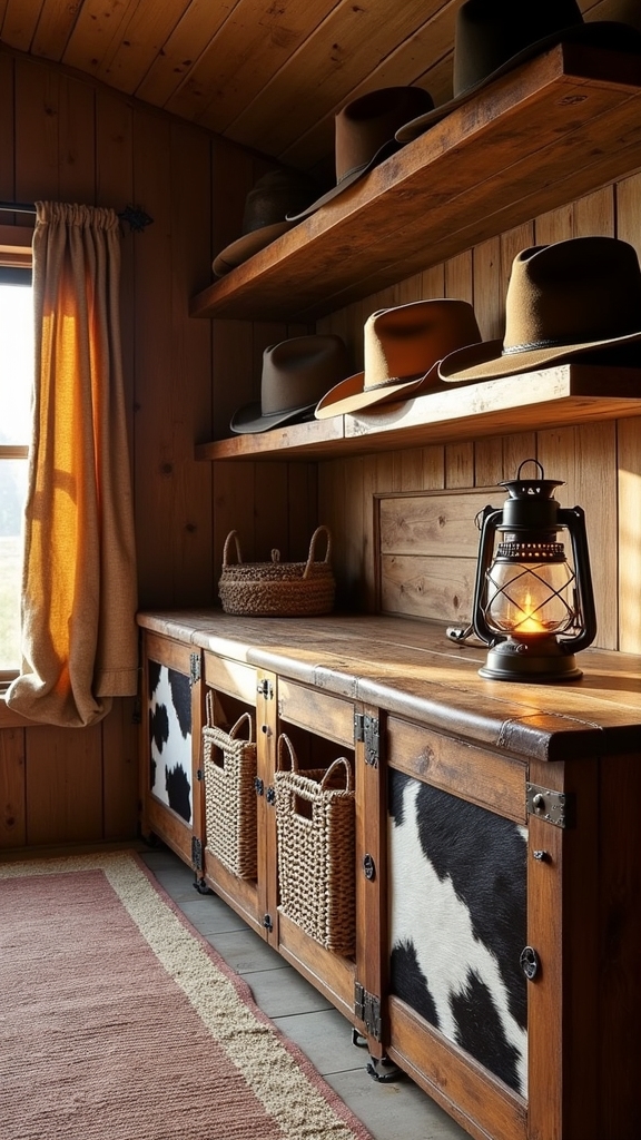 faux cowhide storage solutions