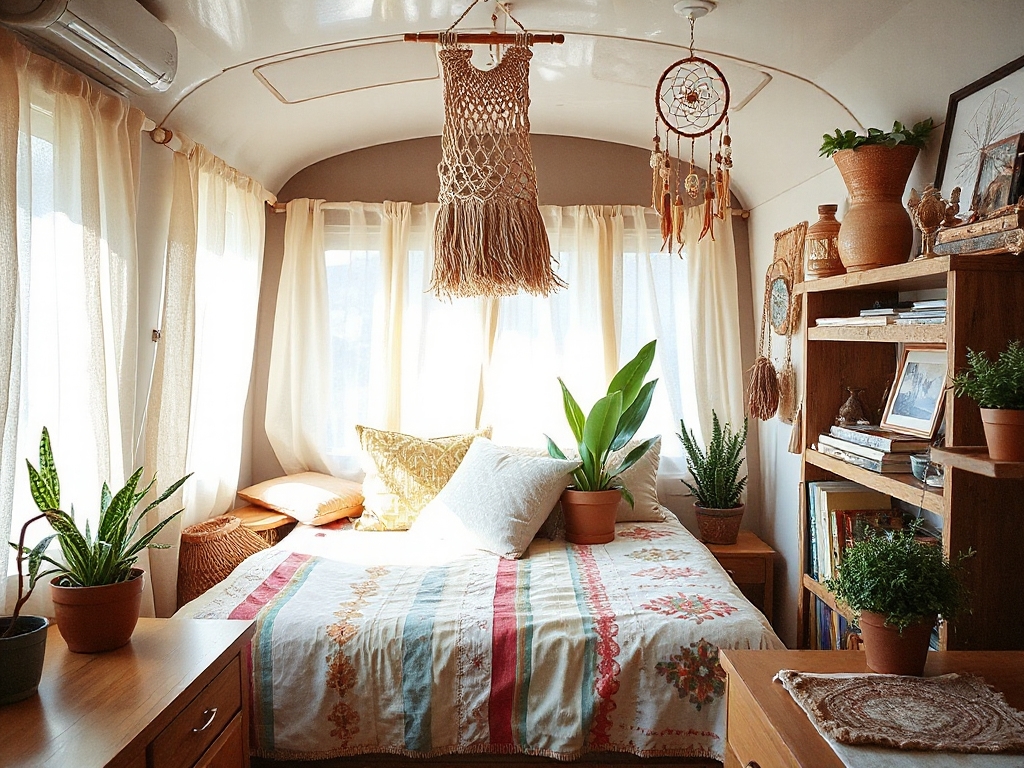 feminine boho camper renovations