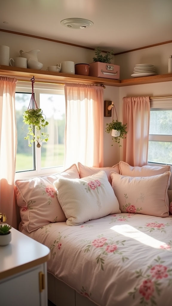 feminine minimalist camper organization