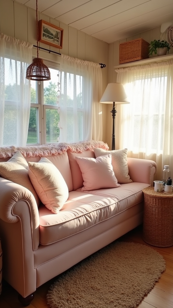 lightweight feminine camper decor