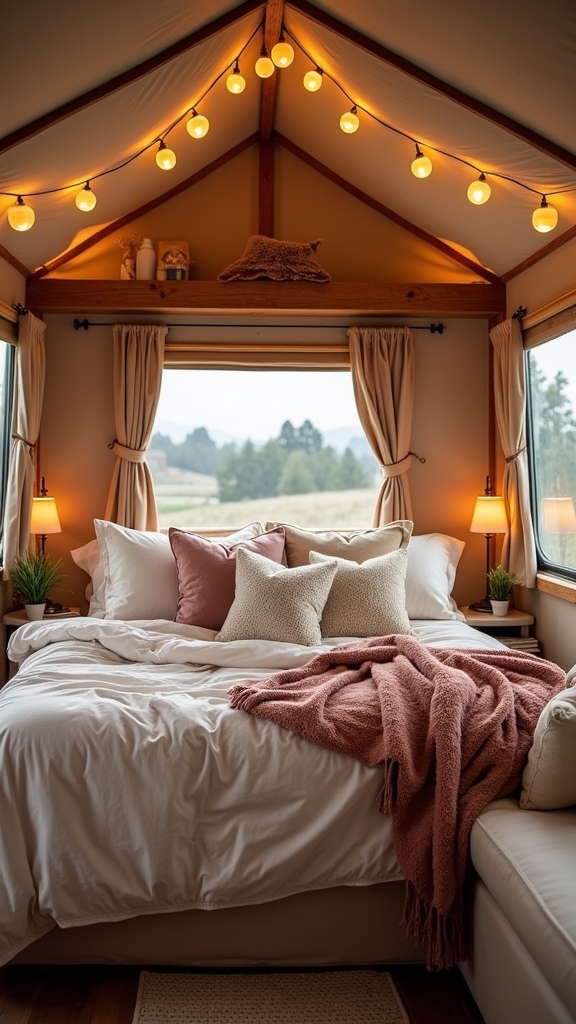 luxurious glamping style bedding