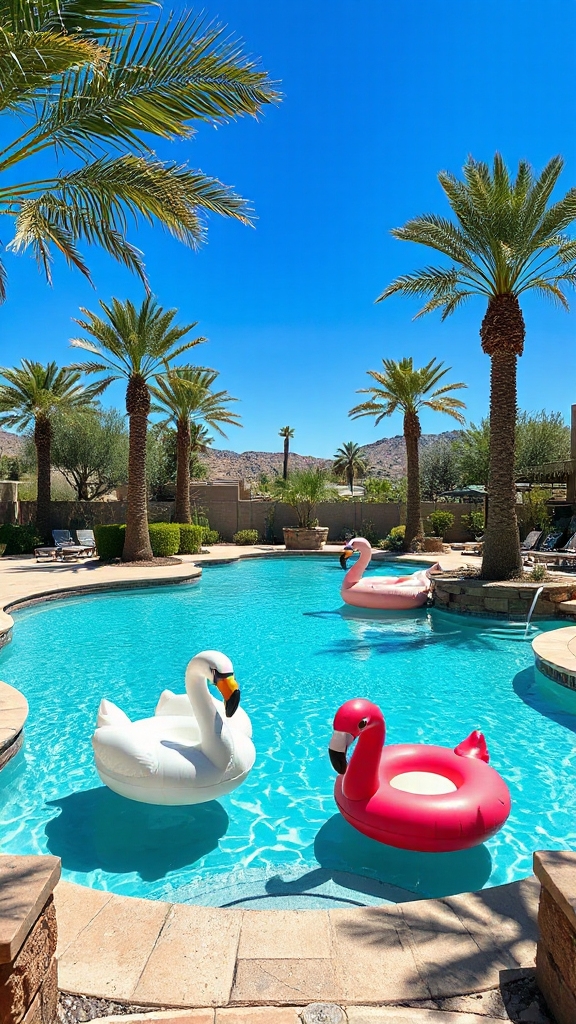 luxurious pool floating amenities