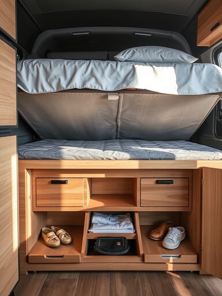 maximize campervan under bed storage
