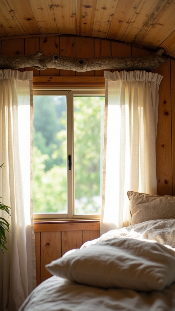 natural branch curtain rods