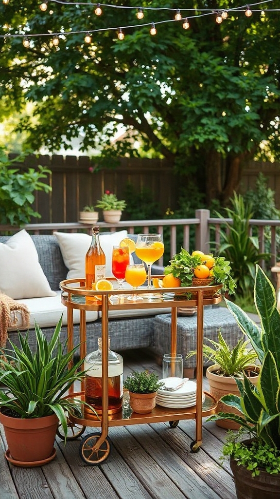 outdoor bar cart essentials