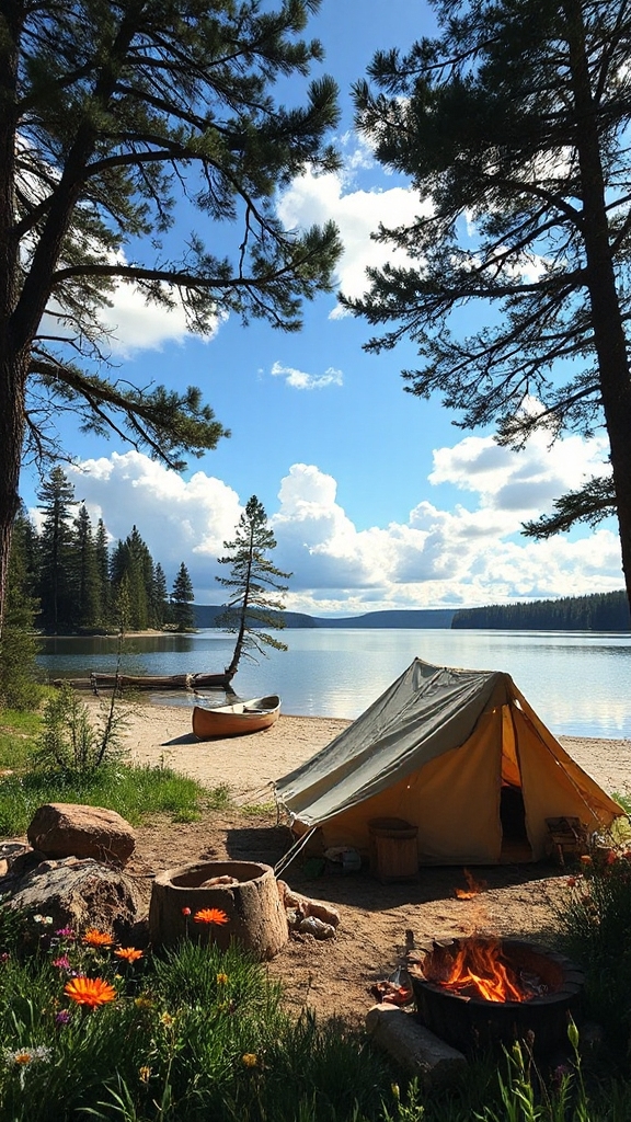 rustic camping in wilderness