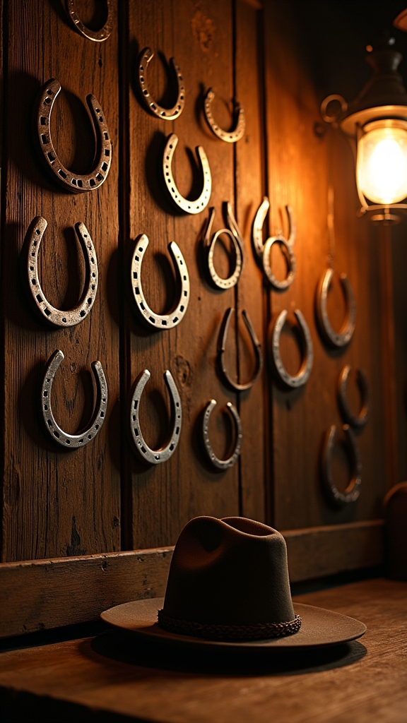 rustic horseshoe wall art