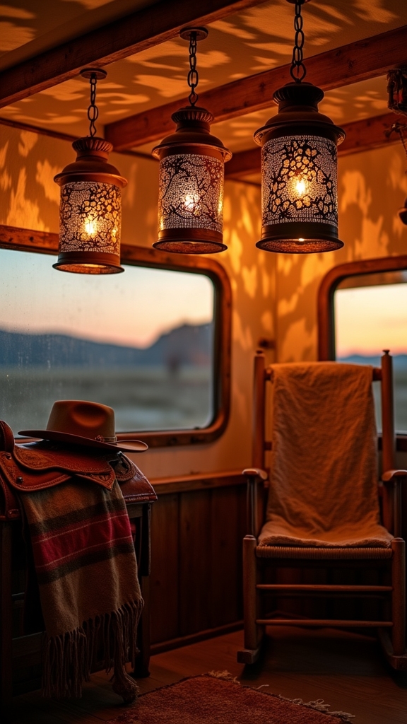 rustic metal lanterns ambiance