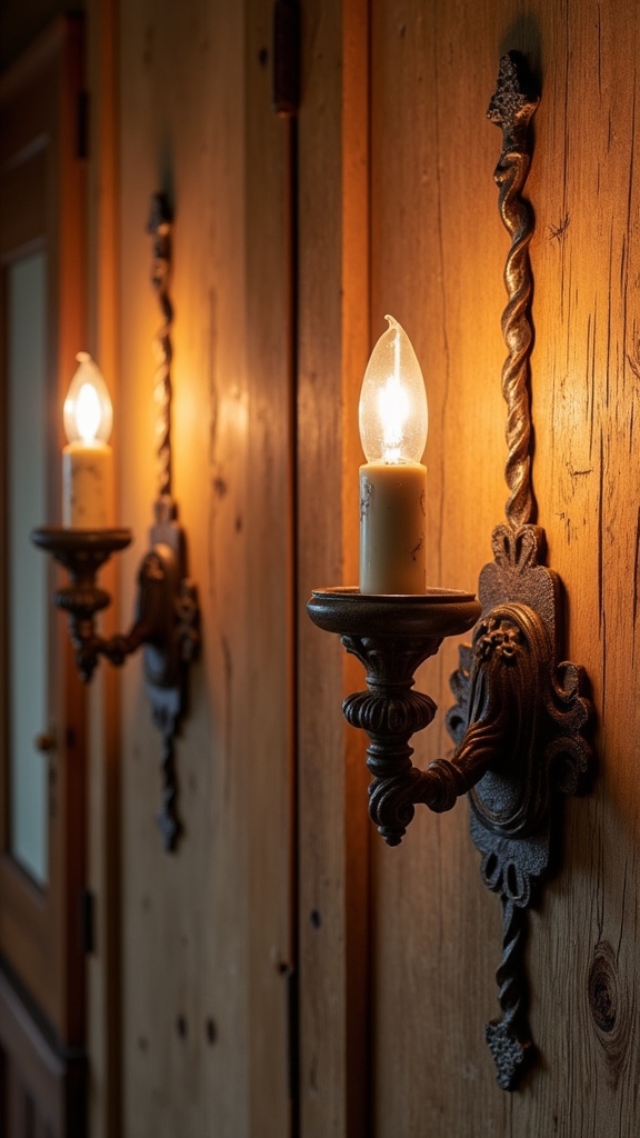 rustic metal wall sconces