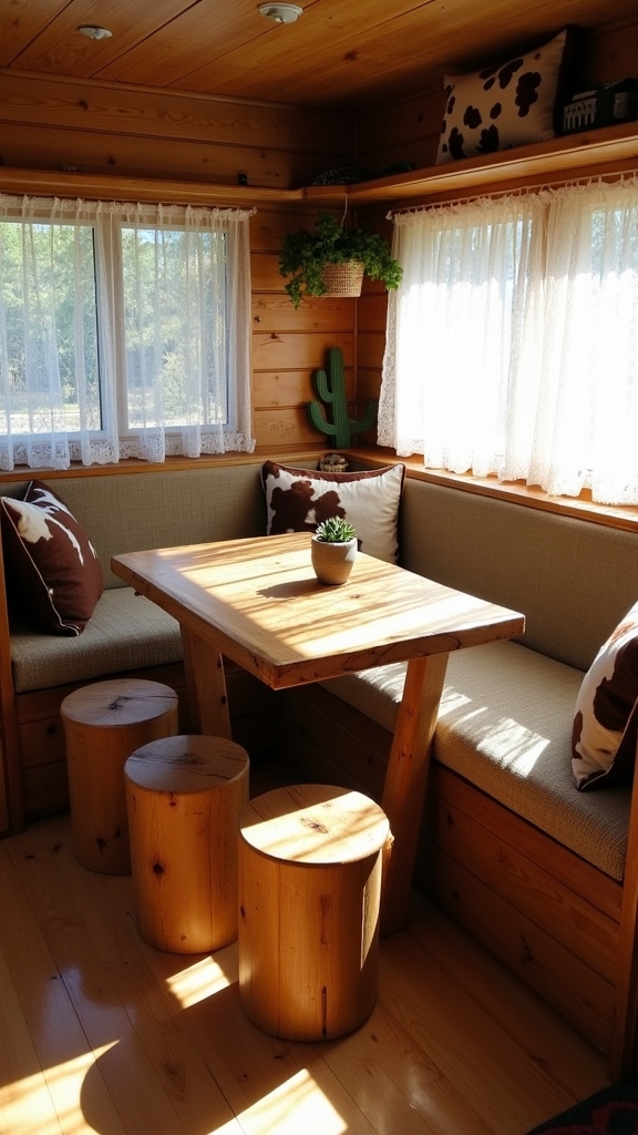 rustic multi purpose camper furniture