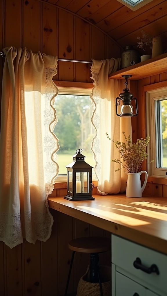 rustic window treatments enhance lighting